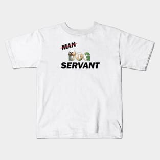 Man Dog Servant - Cavachon oil painting word art Kids T-Shirt